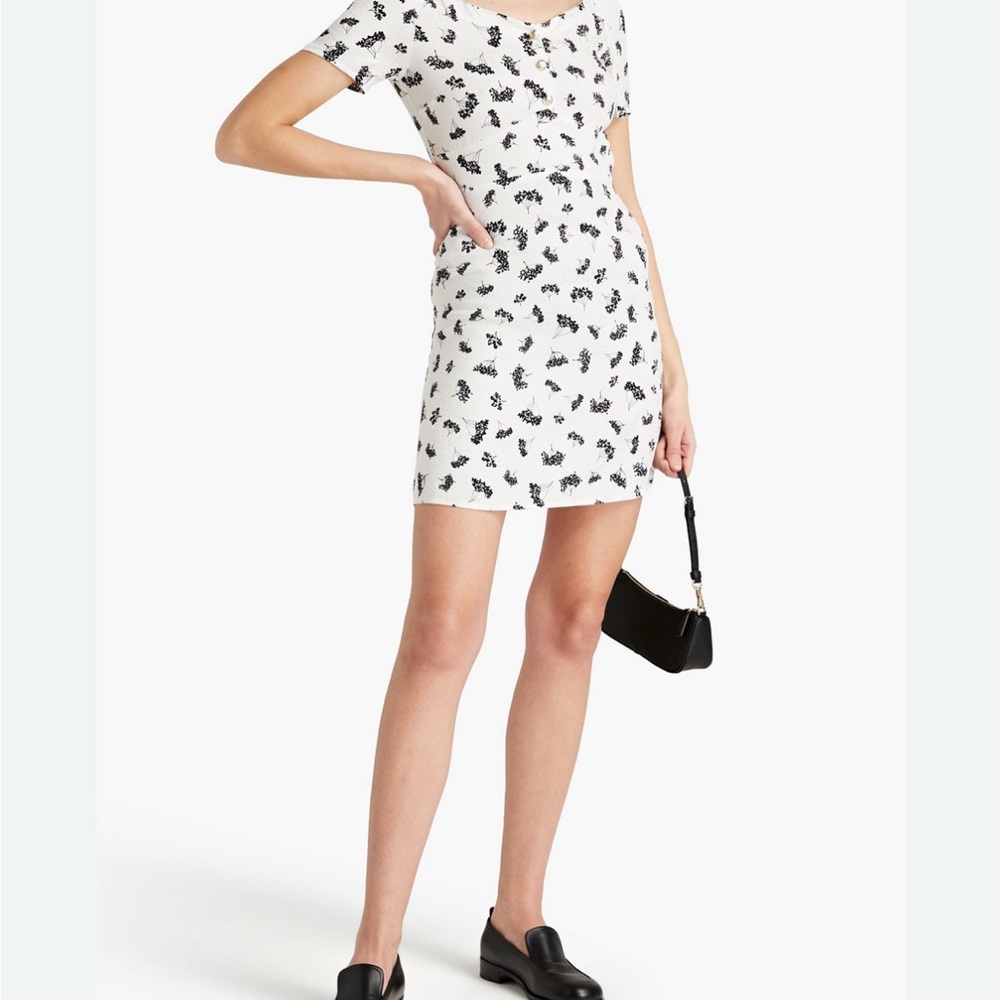 Maje Black and White Patterned Mini Dress Y2K